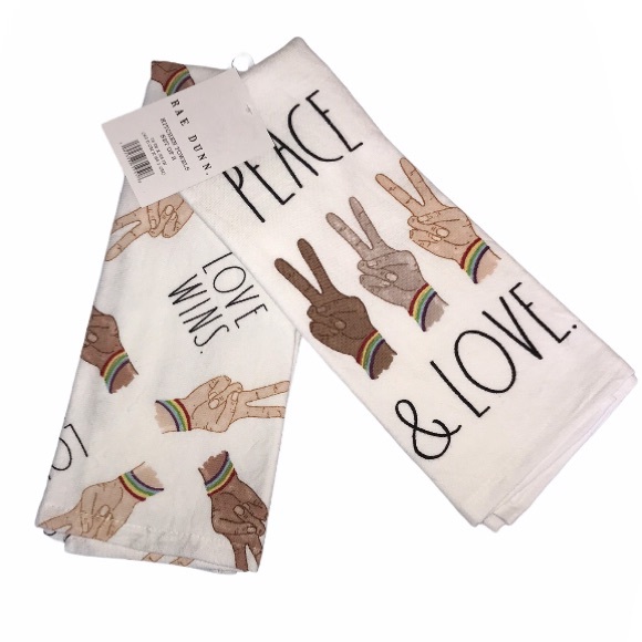 Rae Dunn Pride Peace & Love Dish Towels